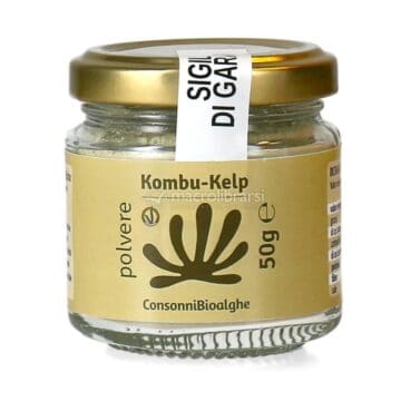 Barattolino di Alghe Kombu in polvere dell'azienda Consonni Bioalghe, 50g